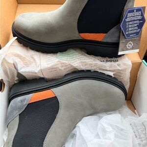 Men's Gray and Orange Boots